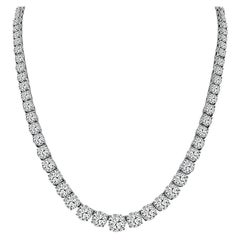 Collier tennis en diamants de 18,81 carats certifiés GIA et de 12,06 carats