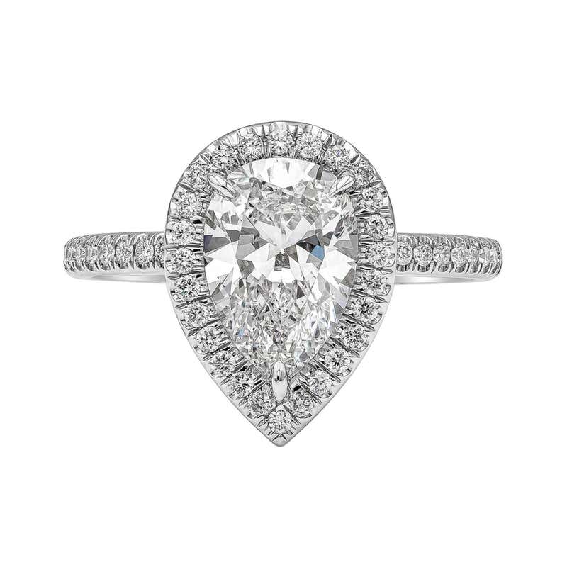 GIA Certified 5.95 Carat Antique Pear Shape Diamond Engagement Ring For ...