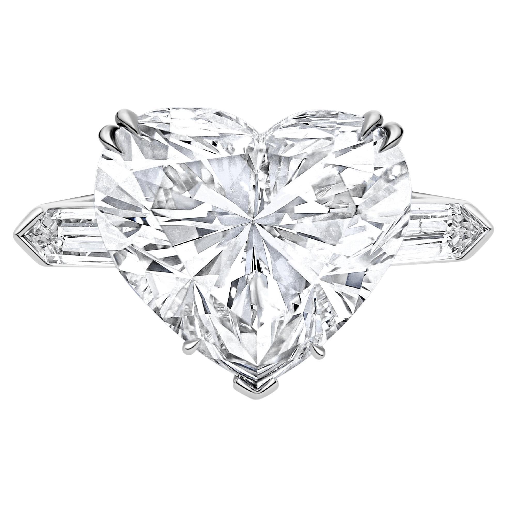 GIA Certified 18.95 Carat Internally Flawless Type II-A Heart-Cut Diamond Ring  For Sale