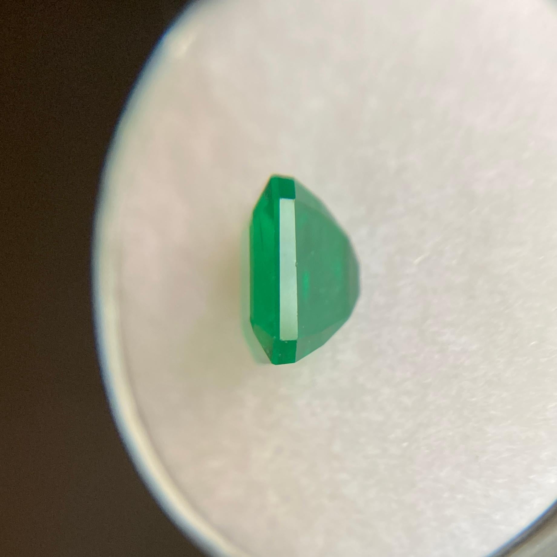 GIA Certified 1.89ct Fine Intense Green Emerald Square Emerald Cut Minor Oil Gem In New Condition In Birmingham, GB