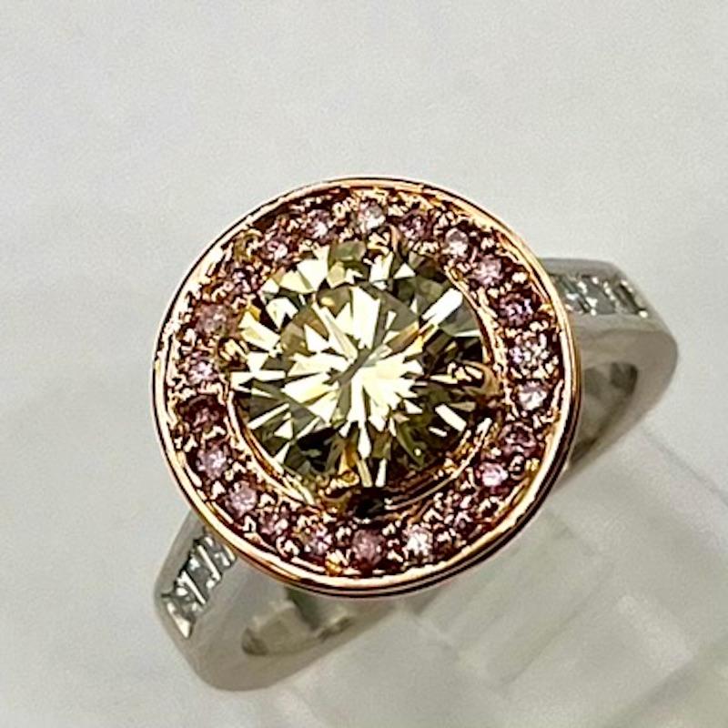 Round Cut GIA Certified 1.89Ct Round Brilliant Natural Fancy Yellow Diamond For Sale