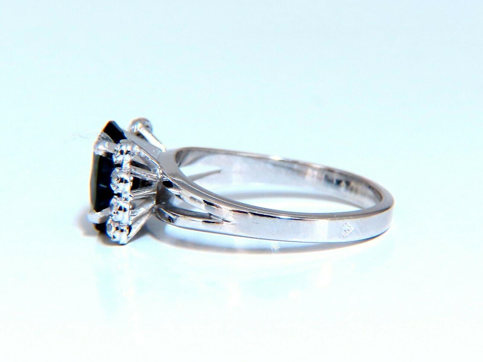 Women's or Men's GIA Certified 1.89ct Sapphire Diamonds Ring 14kt No Heat For Sale