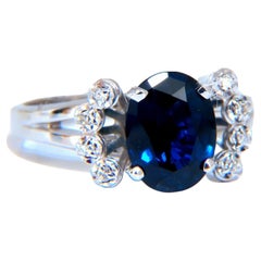 GIA Certified 1.89ct Sapphire Diamonds Ring 14kt No Heat*