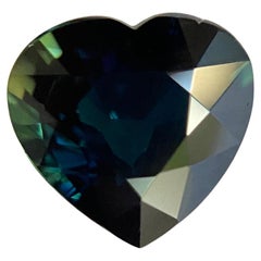 GIA Certified 1.89ct Untreated Green Blue Sapphire Heart Cut Loose Rare Gemstone