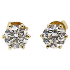Pendientes de oro amarillo de 18 ct con certificado GIA y 2,00 ct de diamantes