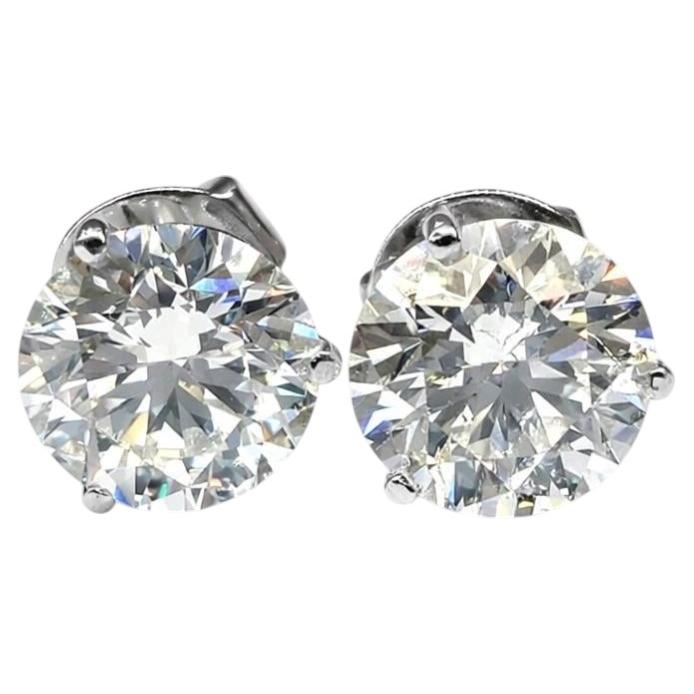 GIA Certified 18K 750 White Gold Natural Diamond Stud Earrings