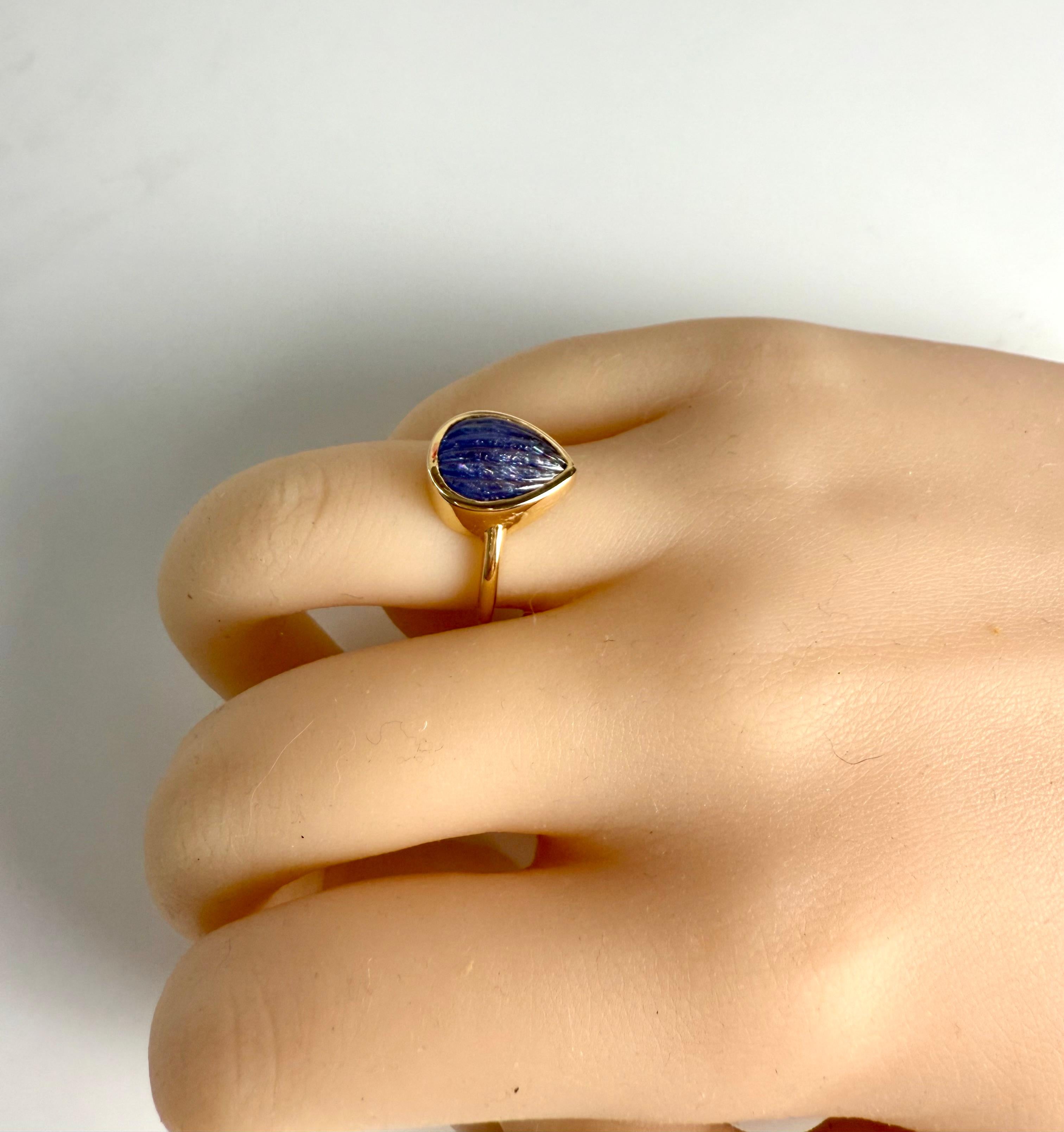 GIA Certified 18K Gold Bezel Solitaire Ring 4.70-carat Burma sapphire No Heat For Sale 6