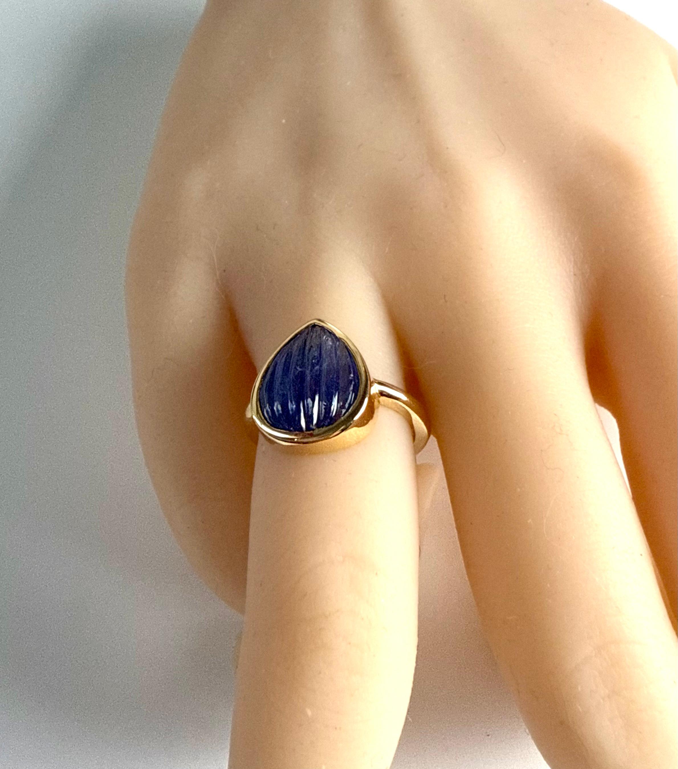 Women's GIA Certified 18K Gold Bezel Solitaire Ring 4.70-carat Burma sapphire No Heat For Sale