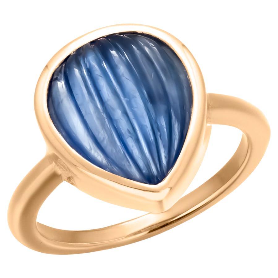 GIA Certified 18K Gold Bezel Solitaire Ring 4.70-carat Burma sapphire No Heat
