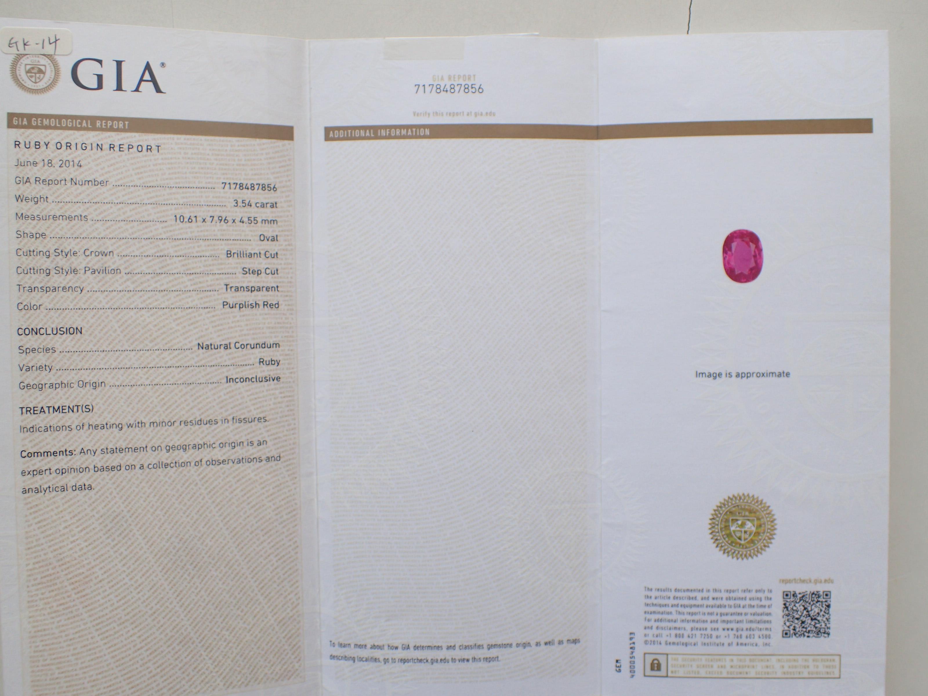 GIA-Bericht zertifizierte Rubin-Halskette aus 18 Karat Gold 2