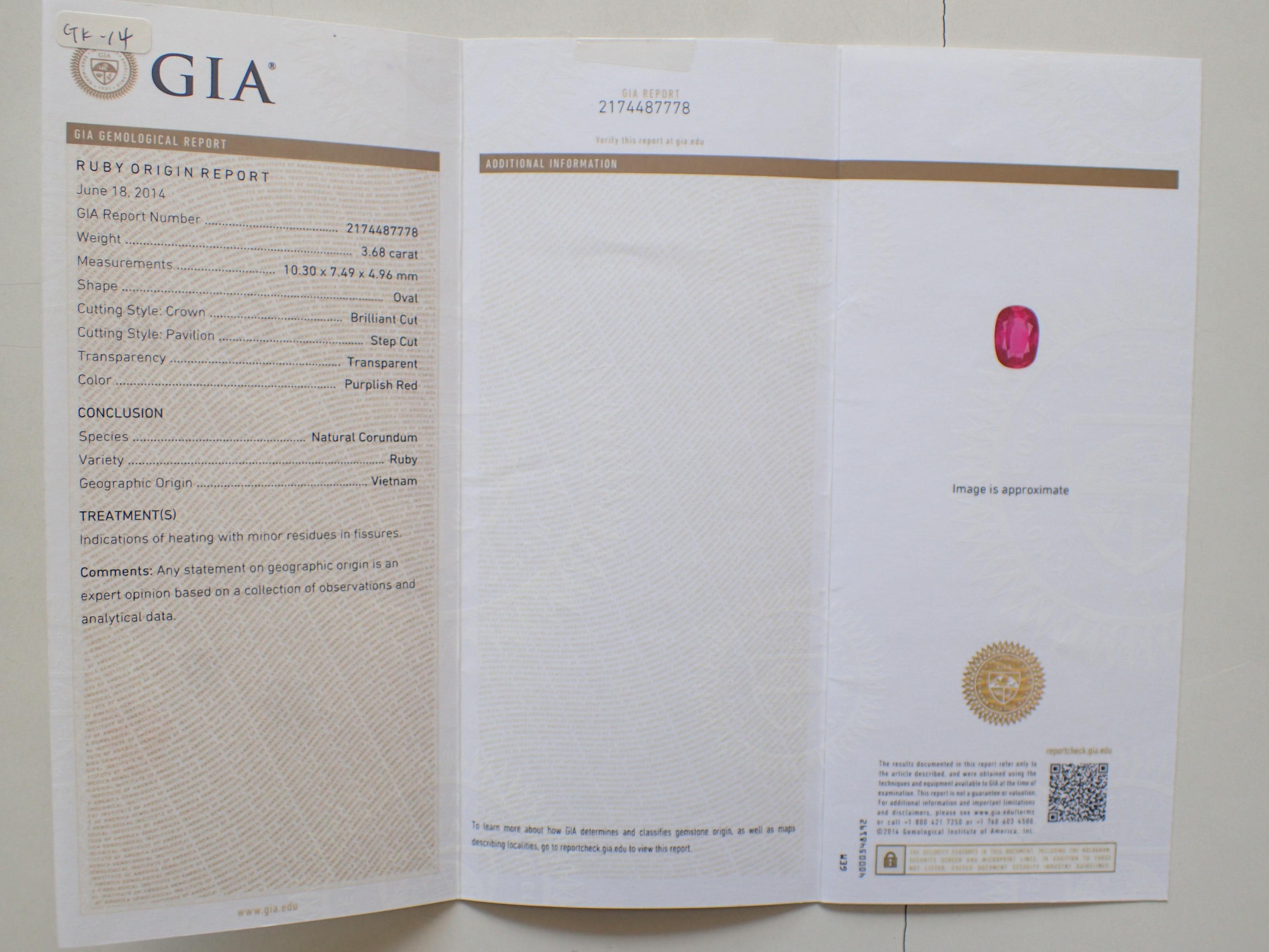 GIA-Bericht zertifizierte Rubin-Halskette aus 18 Karat Gold 3