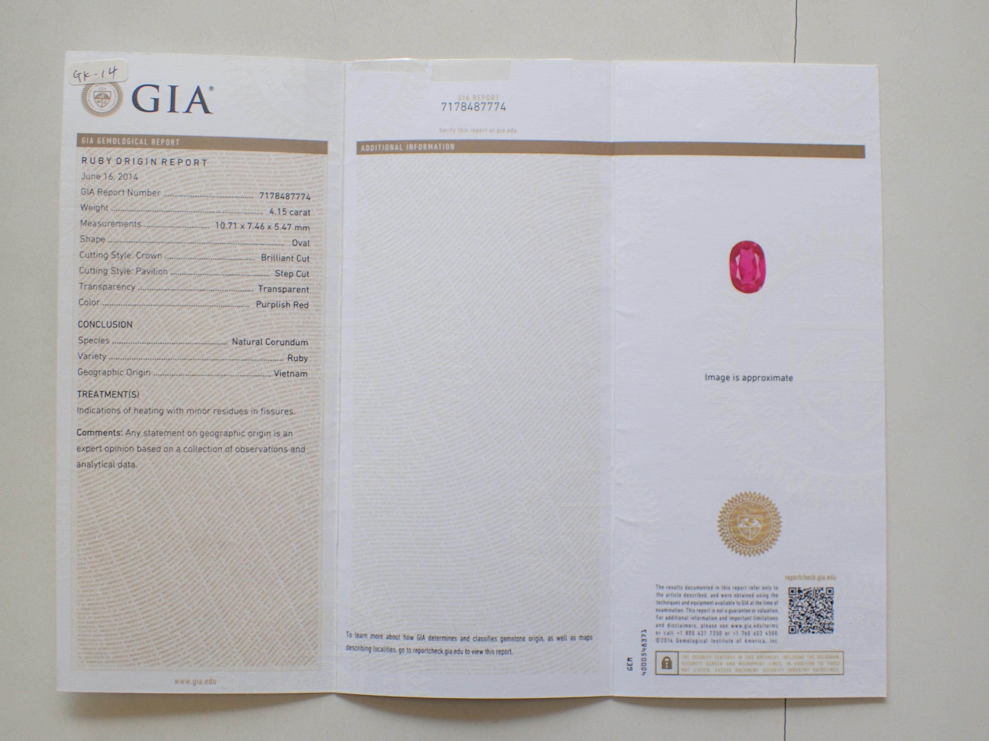 GIA-Bericht zertifizierte Rubin-Halskette aus 18 Karat Gold 4