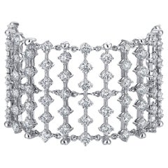 GIA-zertifizierte natürliche Six Row Round Diamond Armband