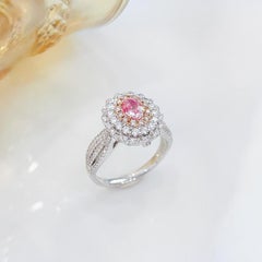 GIA Certified 18K White Gold Pink Diamond Ring