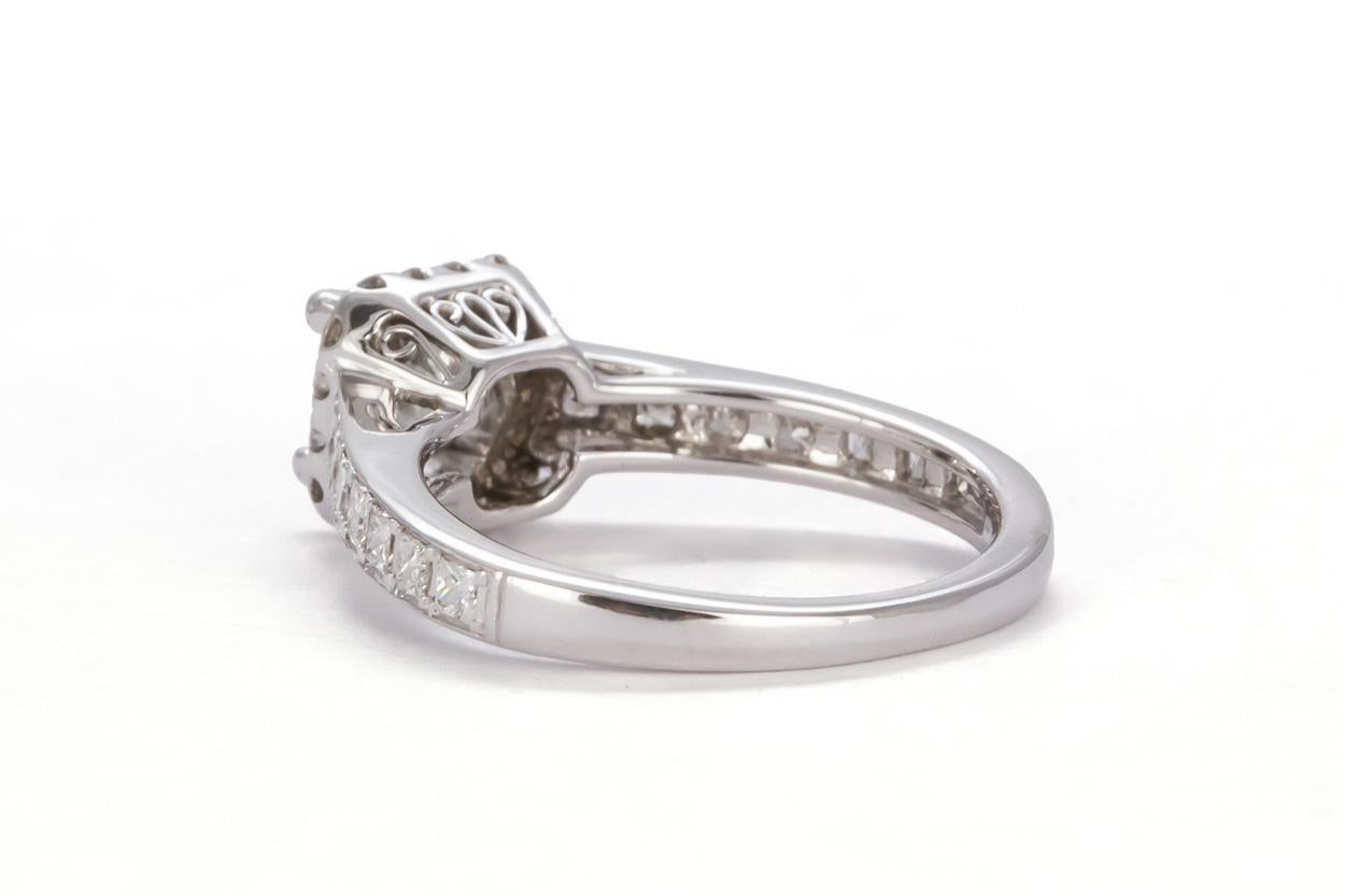 Contemporary GIA Certified 18 Karat Gold and Princess Diamond Halo Wedding Set 3.58 Carat For Sale
