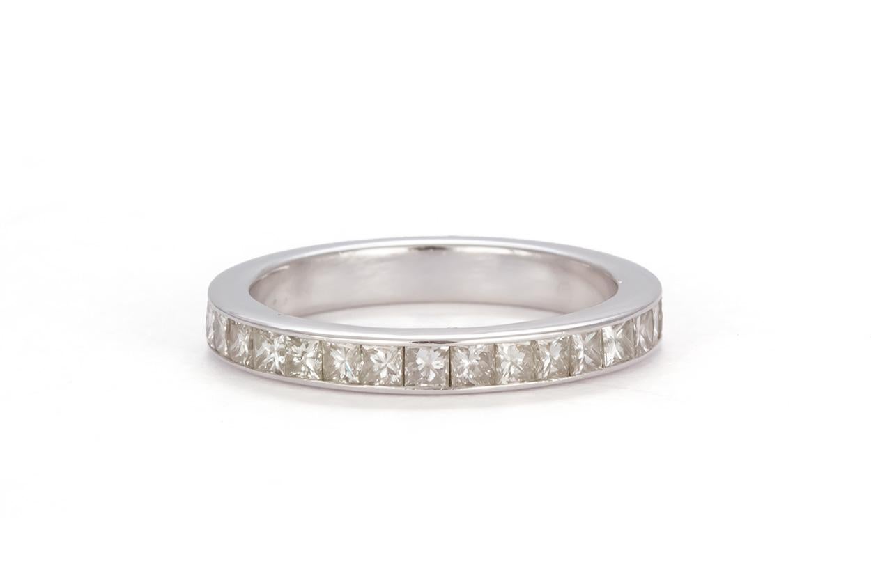 GIA Certified 18 Karat Gold and Princess Diamond Halo Wedding Set 3.58 Carat For Sale 1