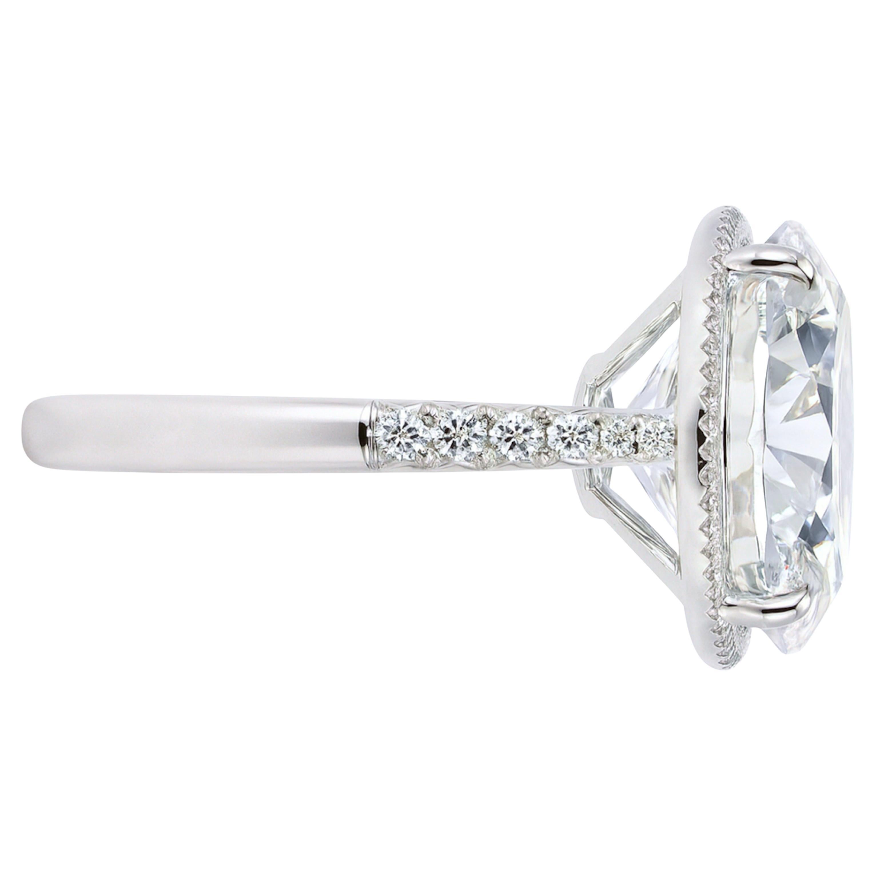 This exceptional platinum ring features a breathtaking GIA-certified 19 carat diamond as its centerpiece. The diamond is graded S–T color with VS1 clarity, a remarkable combination for such an important size.

The ring is currently a size 6 and can