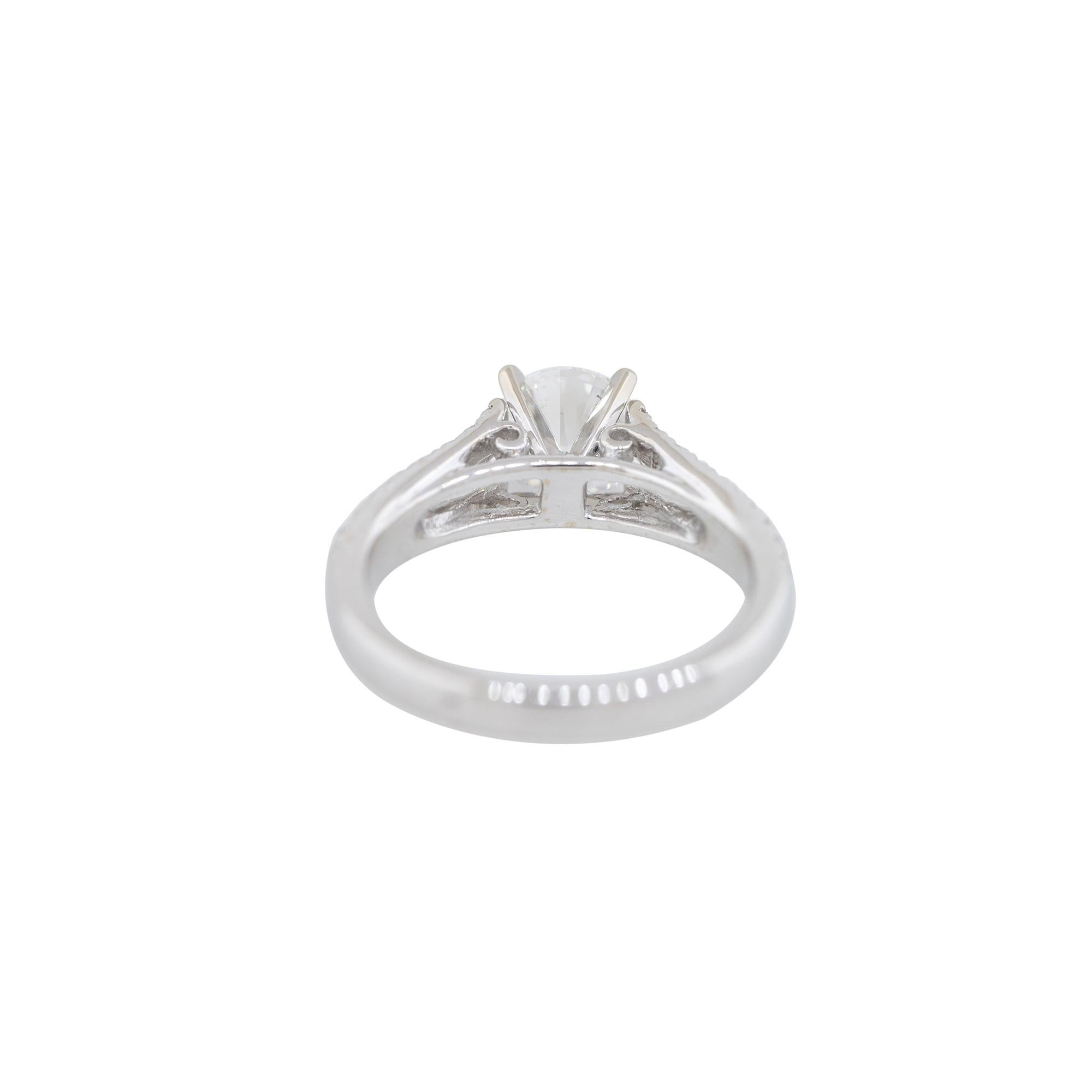 Women's GIA Certified 1.9 Carat Round Brilliant Diamond Engagement Ring 14 Karat