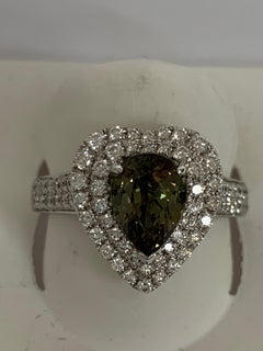 GIA Certified 1.90 Carat Alexandrite and Diamond Ring