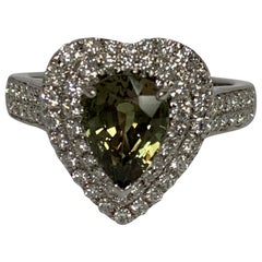 GIA Certified 1.90 Carat Alexandrite and Diamond Ring