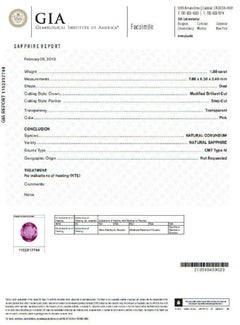 GIA Certified 1.90 Carat Natural No Heat Pink Sapphire Diamonds Ring 14 Karat*