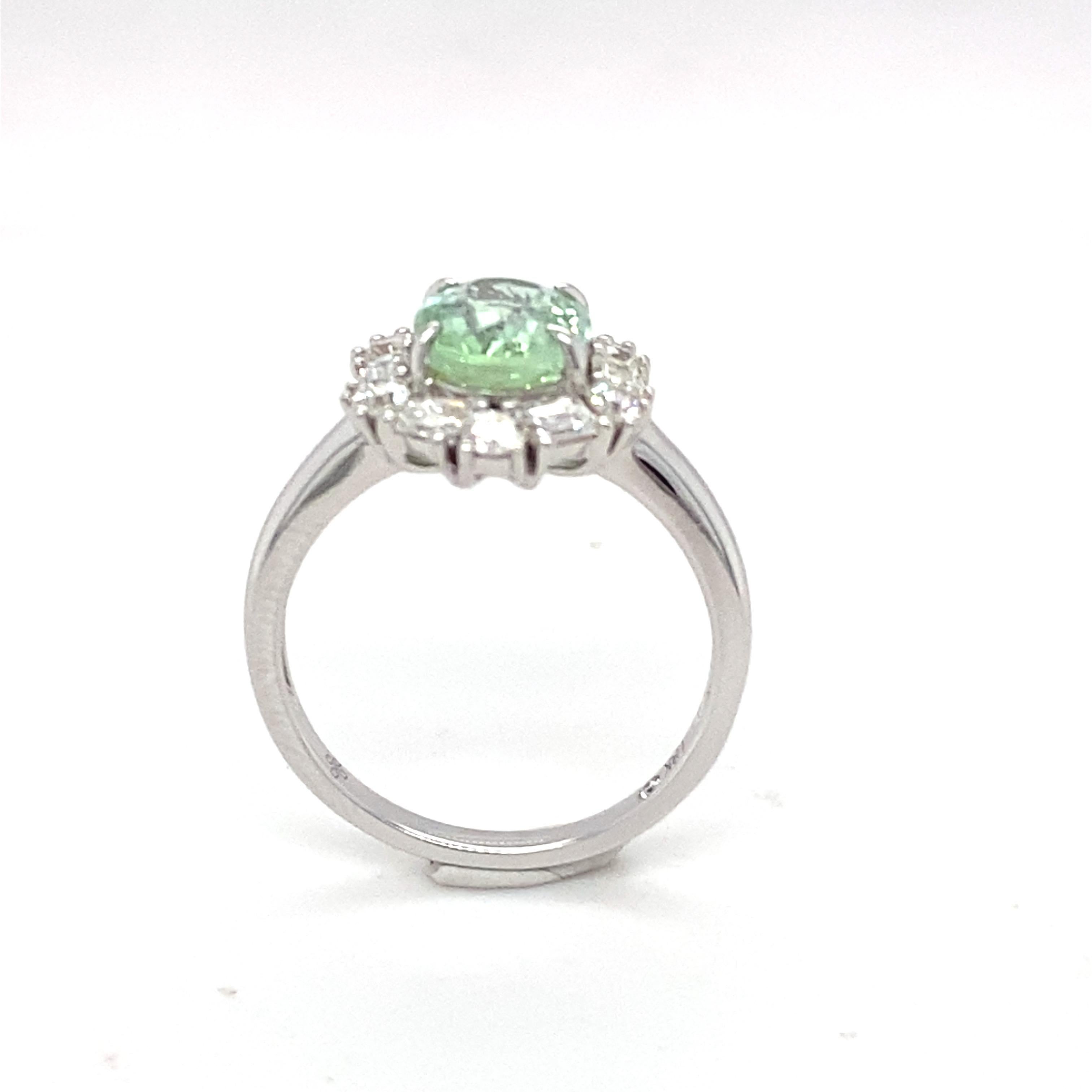 GIA Certified 1.90 Carat Tourmaline Diamond white Gold Ring For Sale 11