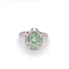 GIA Certified 1.90 Carat Tourmaline Diamond white Gold Ring