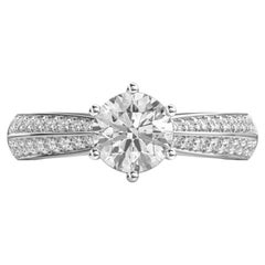 GIA Certified 1.90 Carats D VVS1 Round Brilliant Diamonds Ring in 18K White Gold