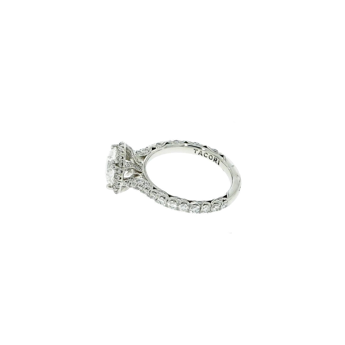 Romantic GIA Certified 1.90 D/VVS2 Tacori Diamond Platinum Engagement Ring