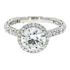 GIA Certified 1.90 D/VVS2 Tacori Diamond Platinum Engagement Ring