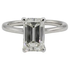 GIA zertifizierter 1,90 Smaragdschliff K VS1 Naturdiamant Solitär Verlobungsring