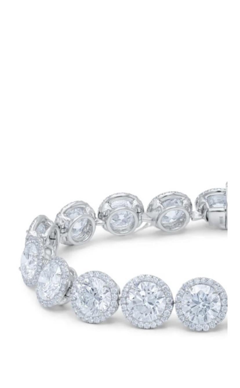 Pulsera de oro de 18 quilates con diamantes redondos en forma brillante certificados por el GIA de 19,00 quilates en Nuevo estado para la venta en Massafra, IT