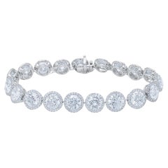 GIA Certified 19.00 Carat Round Brillant Shape Diamonds 18K Gold Bracelet