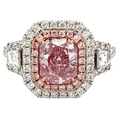 GIA Certified 1.90 Carat Fancy Purplish Pink Diamond Ring