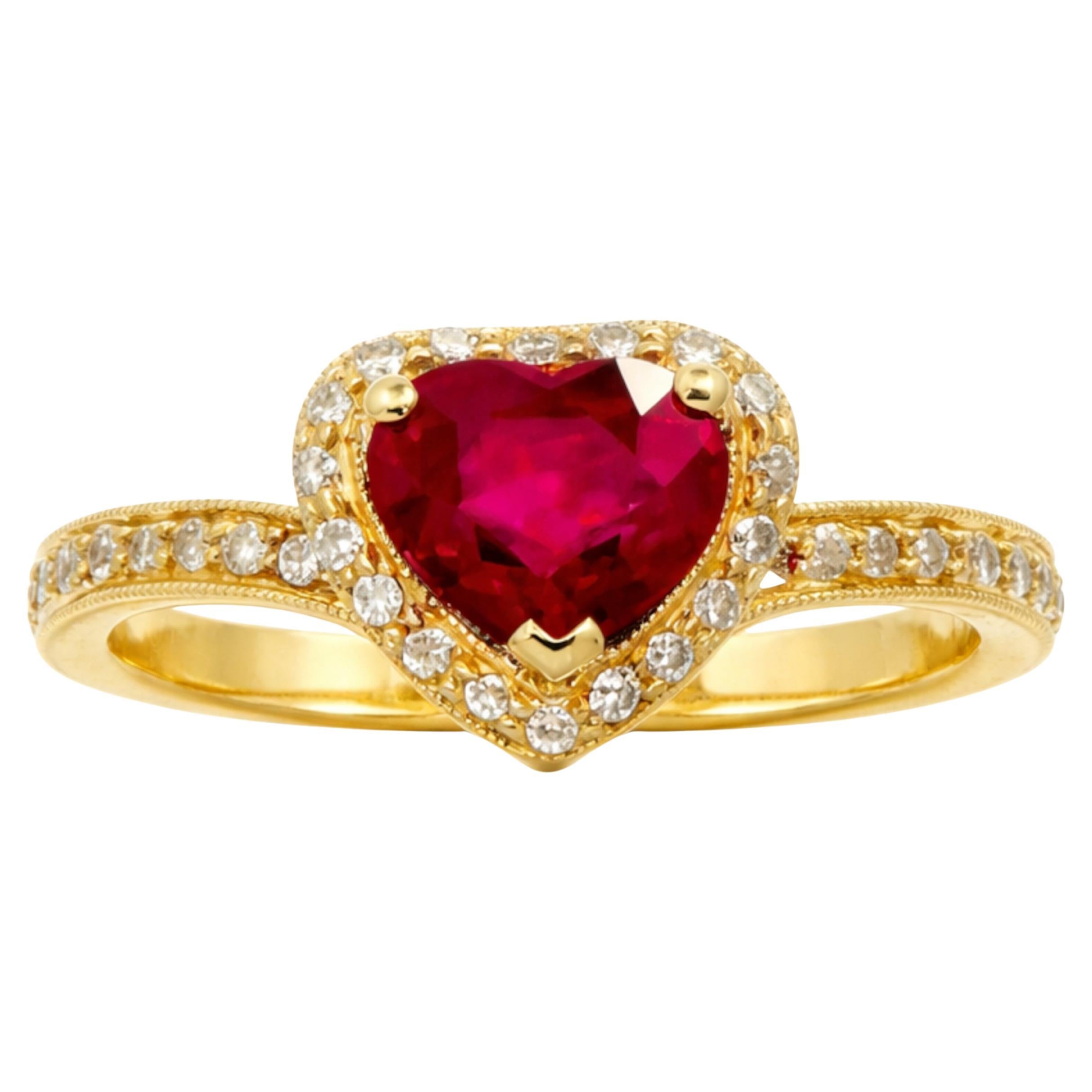 GIA Certified 1.91 Carat Burmese Pigeon’s Blood Ruby Ring