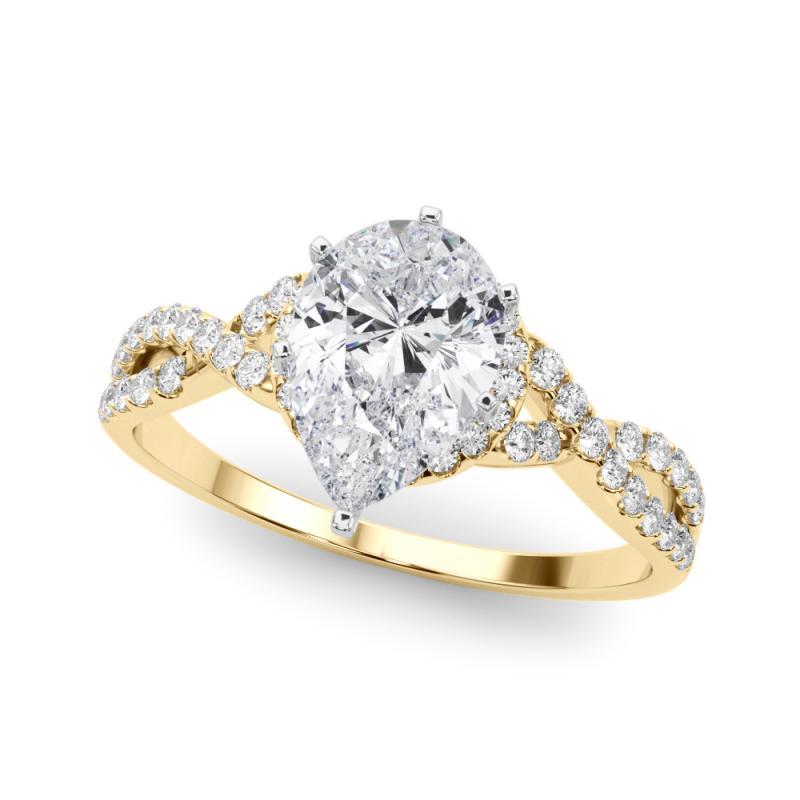 Taglio a goccia GIA Certified 1.91 Carat Solitaire Pear Halo Infinity Diamond Ring in vendita