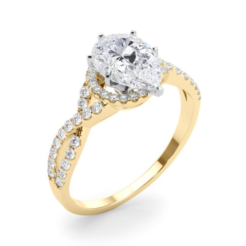 Donna GIA Certified 1.91 Carat Solitaire Pear Halo Infinity Diamond Ring in vendita