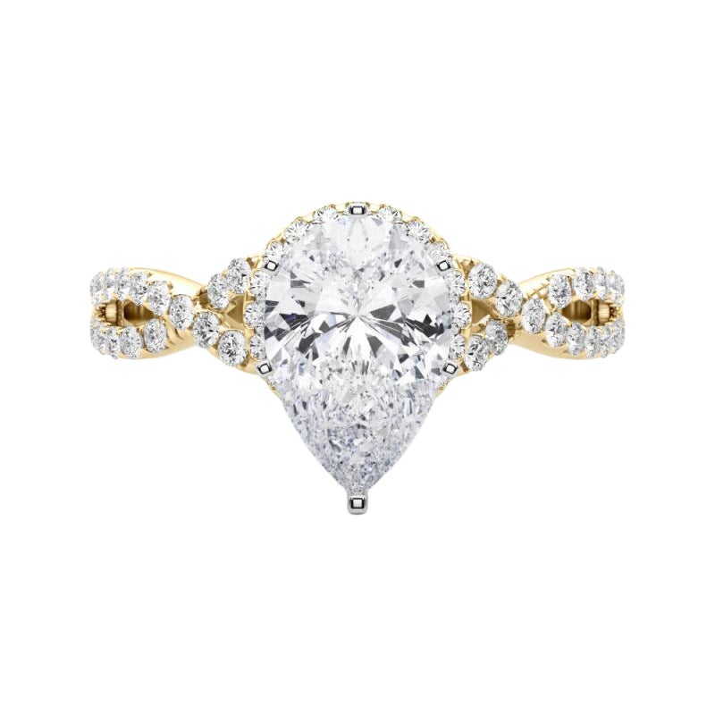 GIA Certified 1.91 Carat Solitaire Pear Halo Infinity Diamond Ring