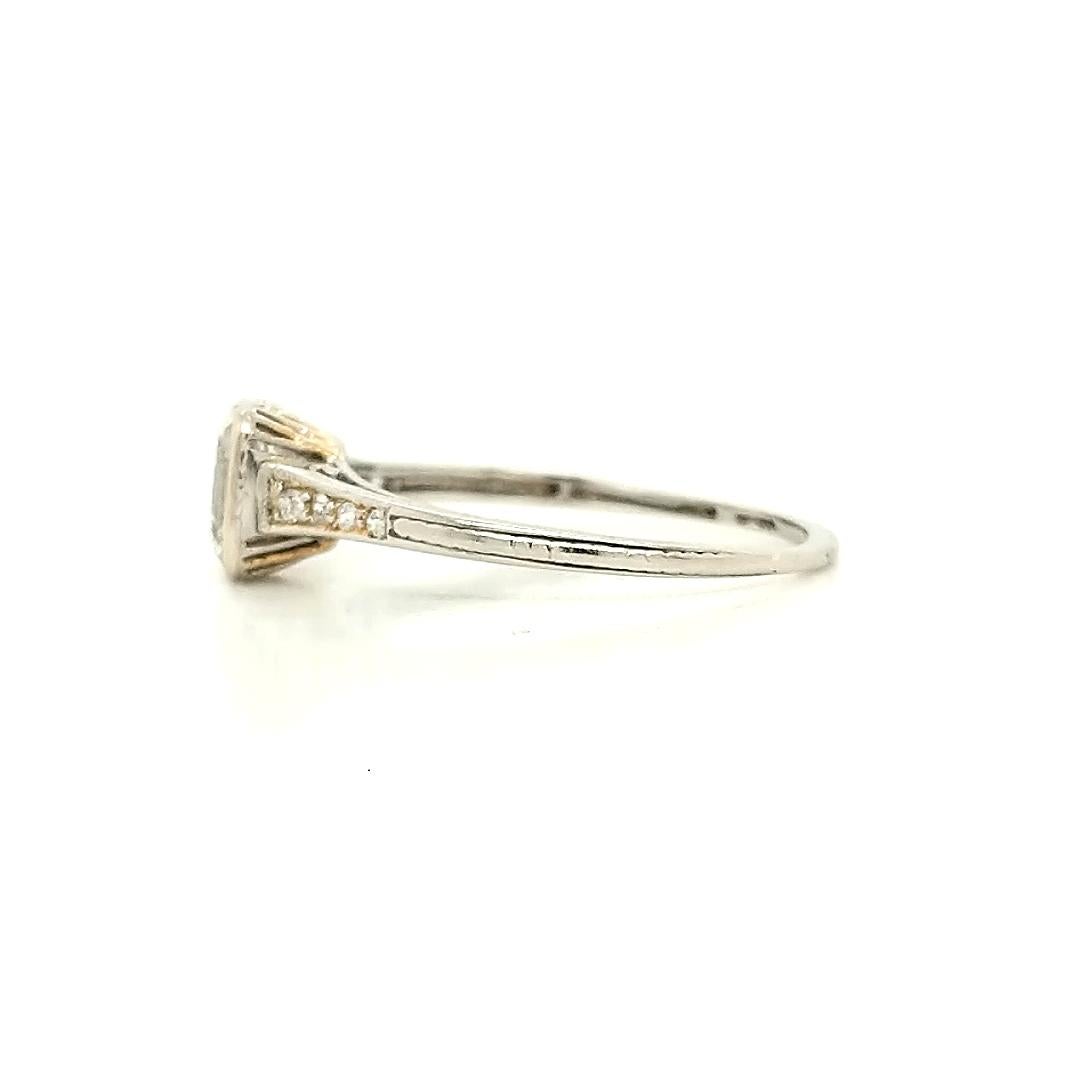 GIA Certified Asscher Cut 1925 Art Deco Platinum Diamond Engagement Ring In Excellent Condition In Lexington, KY