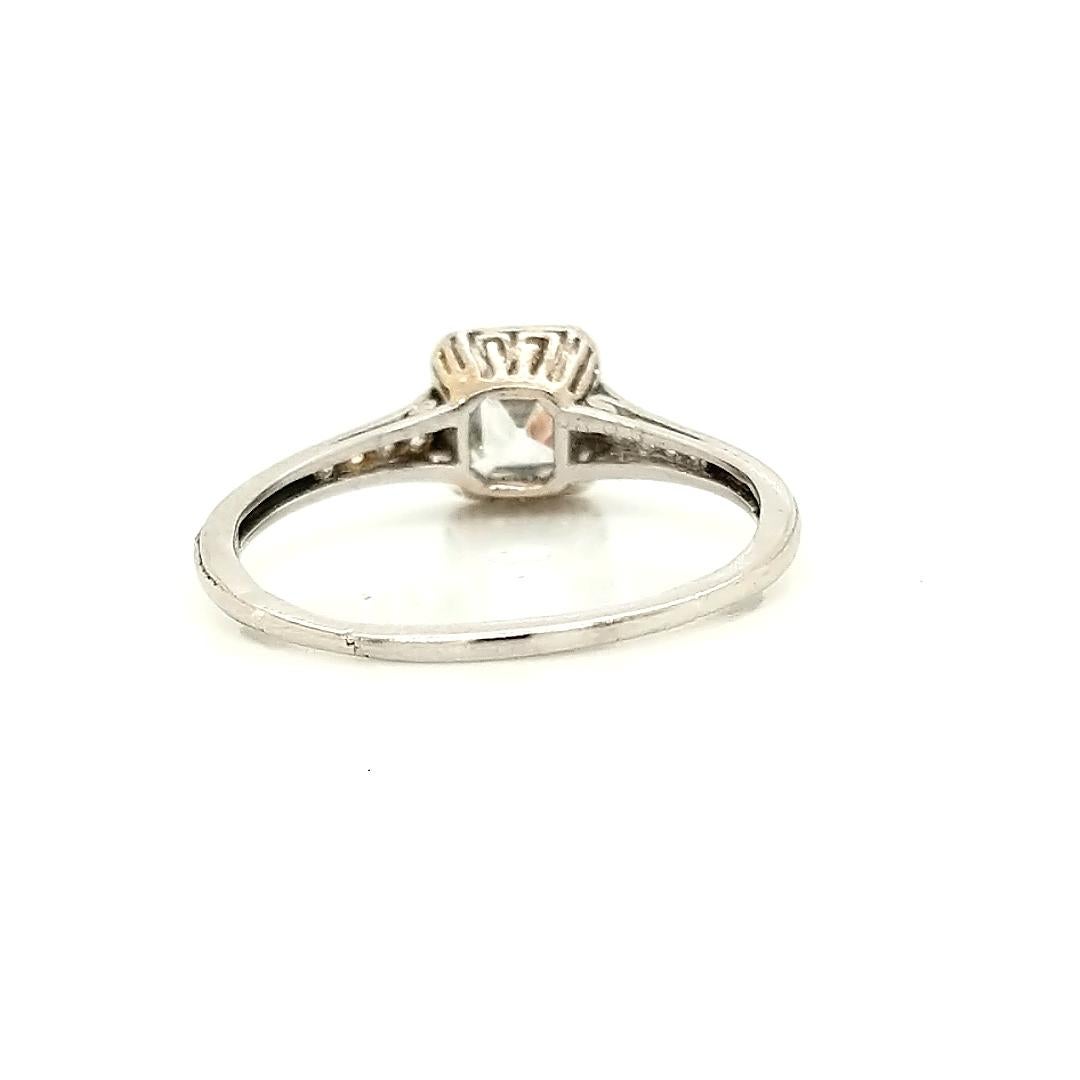 GIA Certified Asscher Cut 1925 Art Deco Platinum Diamond Engagement Ring 1