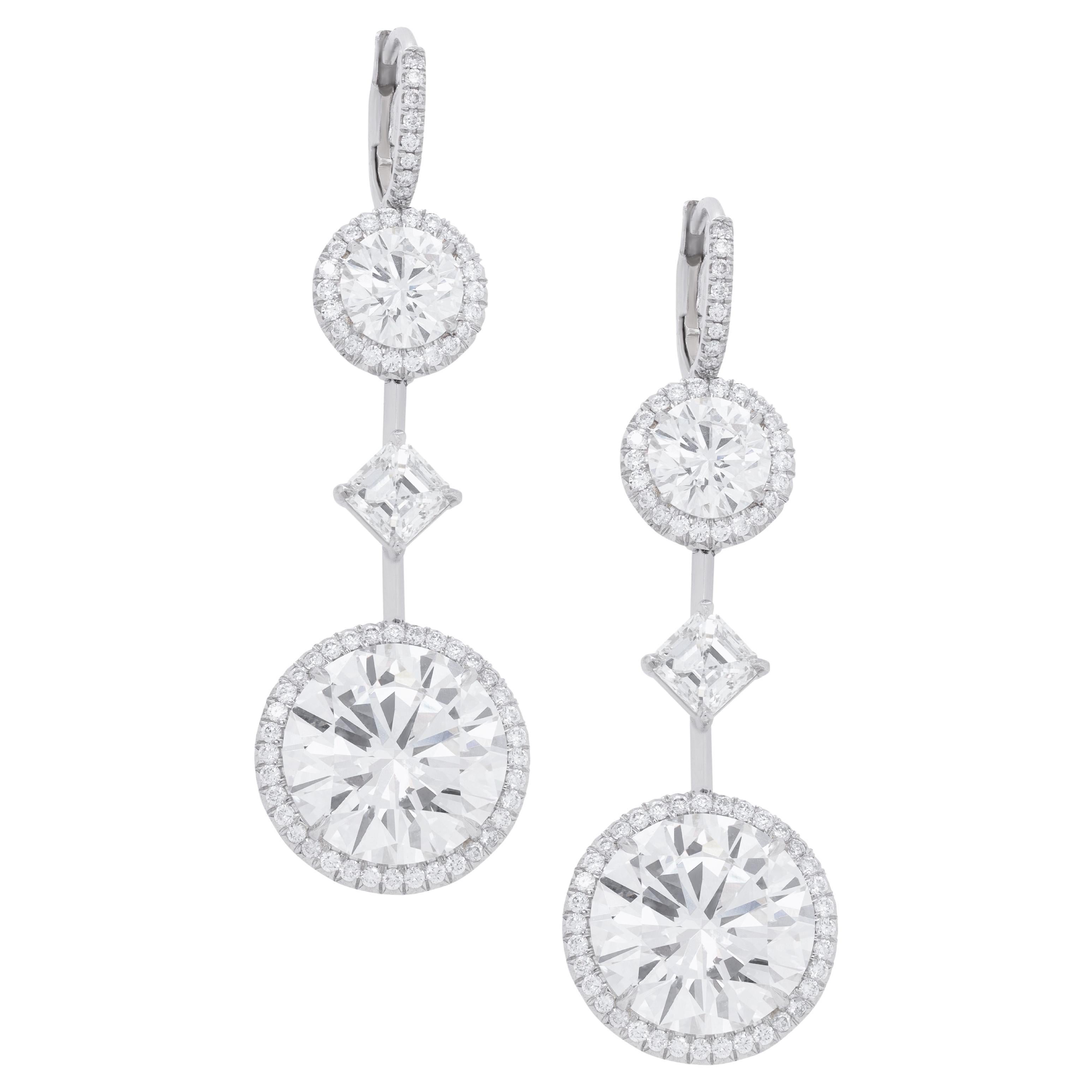 Pendientes de diamantes importantes de 19,19 quilates certificados por el GIA