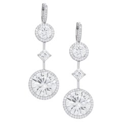 Boucles d'oreilles en diamant important de 19,19 carats certifiées par le GIA