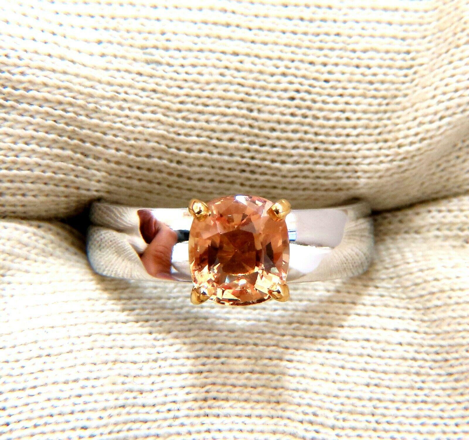 GIA Certified 1.91Ct Natural Yellow Natural Sapphire Diamonds Ring Platinum In New Condition In New York, NY