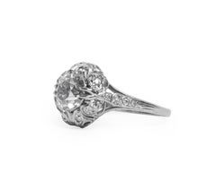 Bague de fiançailles en platine avec diamant certifié GIA de 1,92 carat