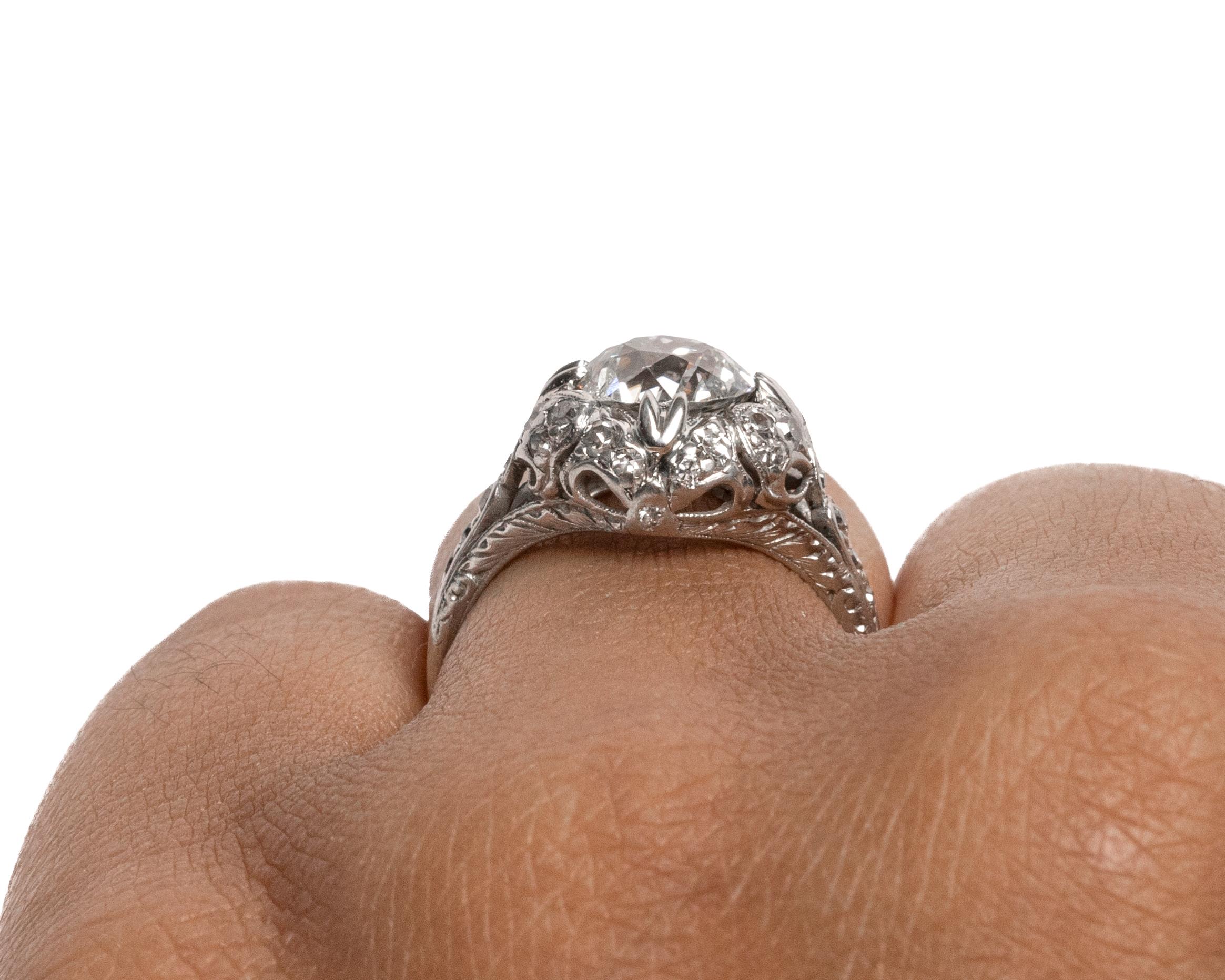 GIA Certified 1.92 Carat Diamond Platinum Engagement Ring In Good Condition For Sale In Atlanta, GA
