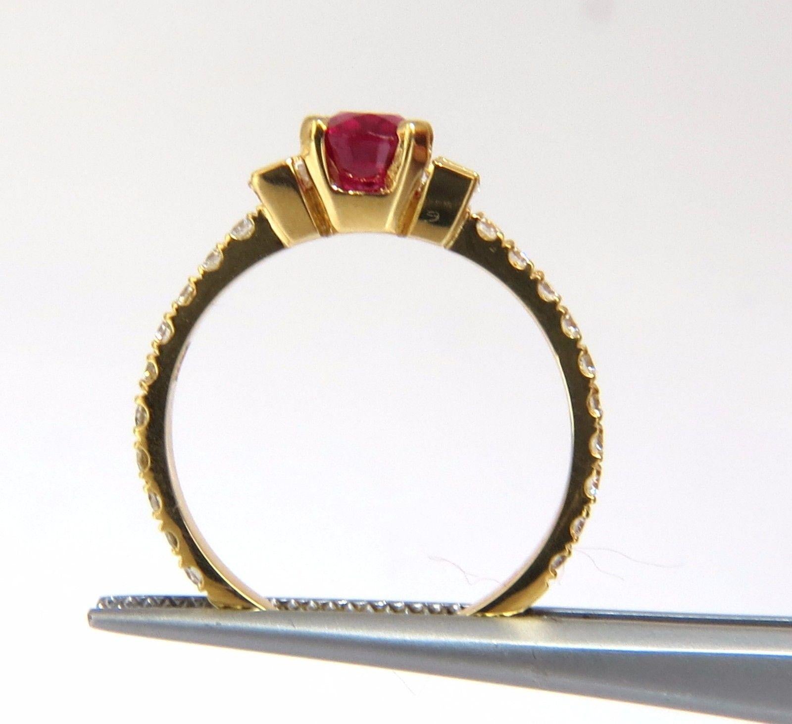 Oval Cut GIA Certified 1.92 Carat Natural Ruby Diamonds Ring 18 Karat Vivid Red