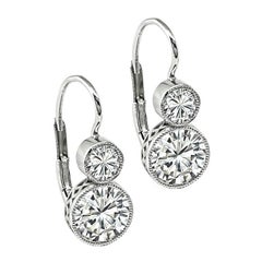 GIA Certified 1.92cttw Diamond Platinum Earrings