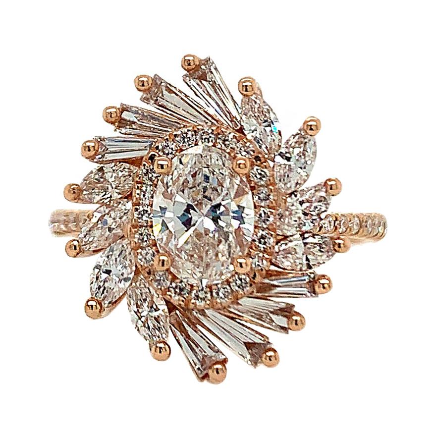 GIA Certified 1.93 Carat Feather Diamond Ring For Sale