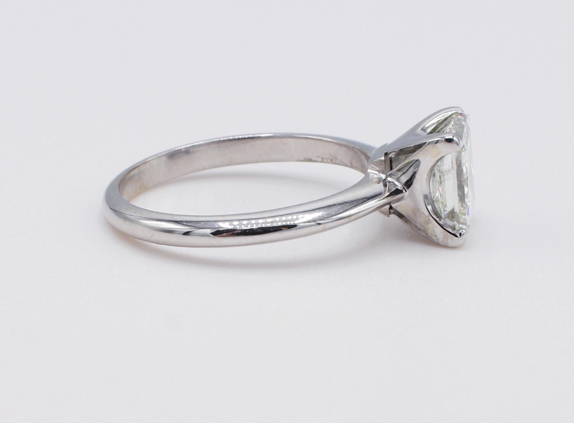 Modern GIA Certified 1.93 Carat Princess Cut Diamond Solitaire Engagement Ring