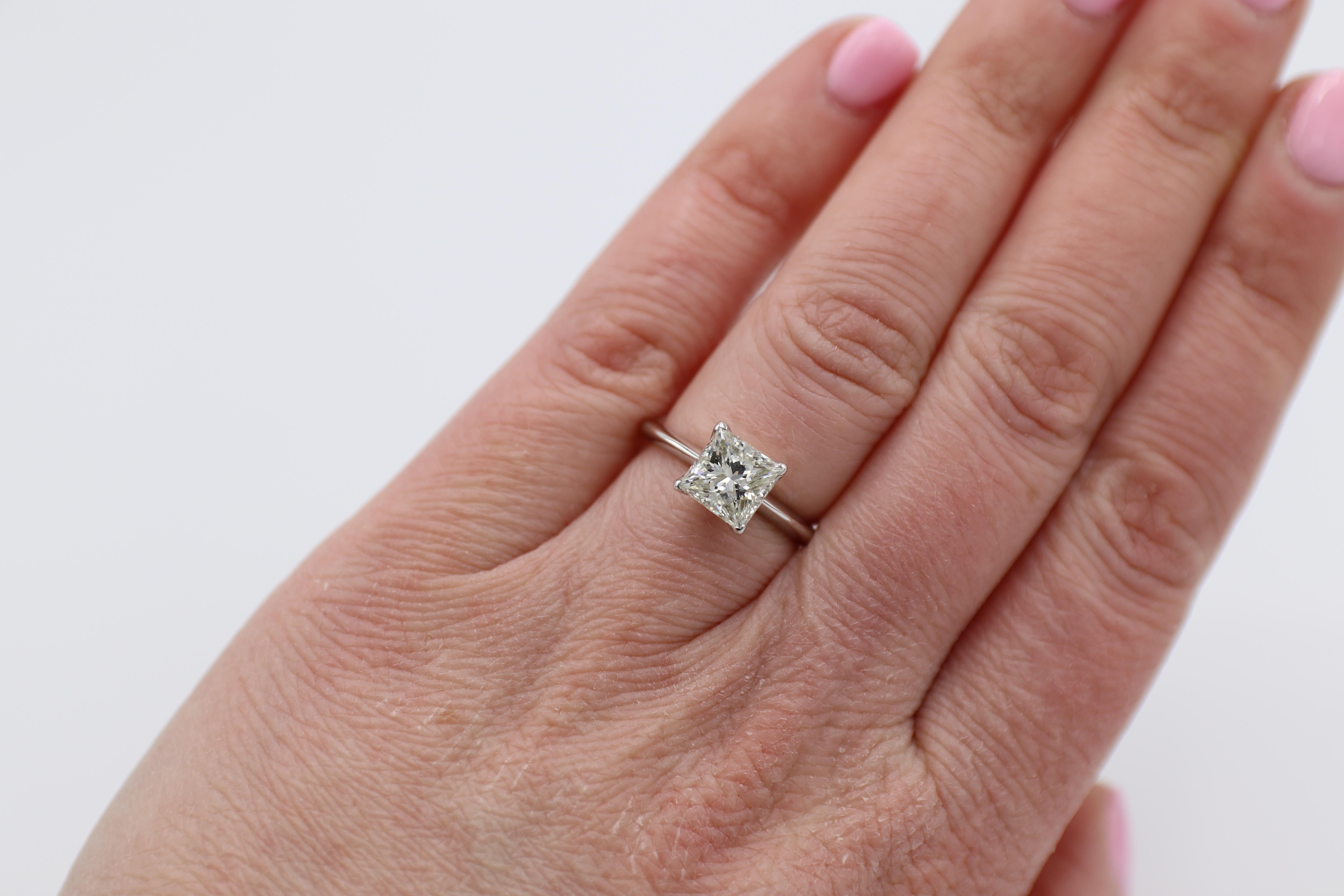 GIA Certified 1.93 Carat Princess Cut Diamond Solitaire Engagement Ring 1